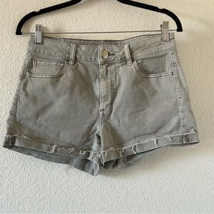 American Eagle Women’s High Rise Shortie Shorts 8 Super Stretch Olive Gray